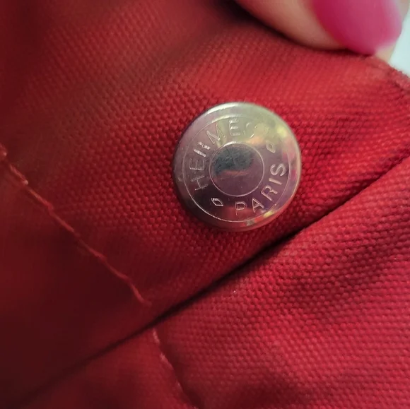 HERMES Vintage Small Red Canvas Fourre Tote - Project Bag - Picture 11 of 12